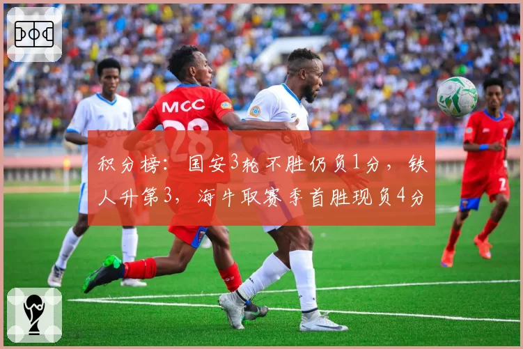 积分榜:国安3轮不胜仍负1分,铁人升第3,海牛取赛季首胜现负4分
