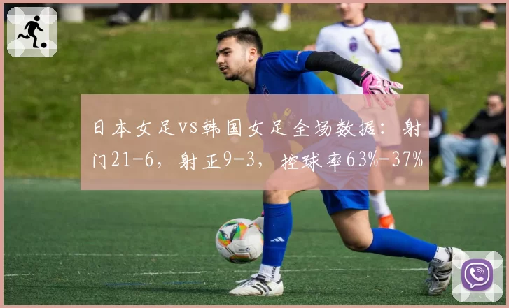 日本女足vs韩国女足全场数据：射门21-6，射正9-3，控球率63%-37%